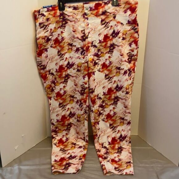Terra sky 2x skinny mid rise pants new pink splatter pattern - Picture 1 of 7